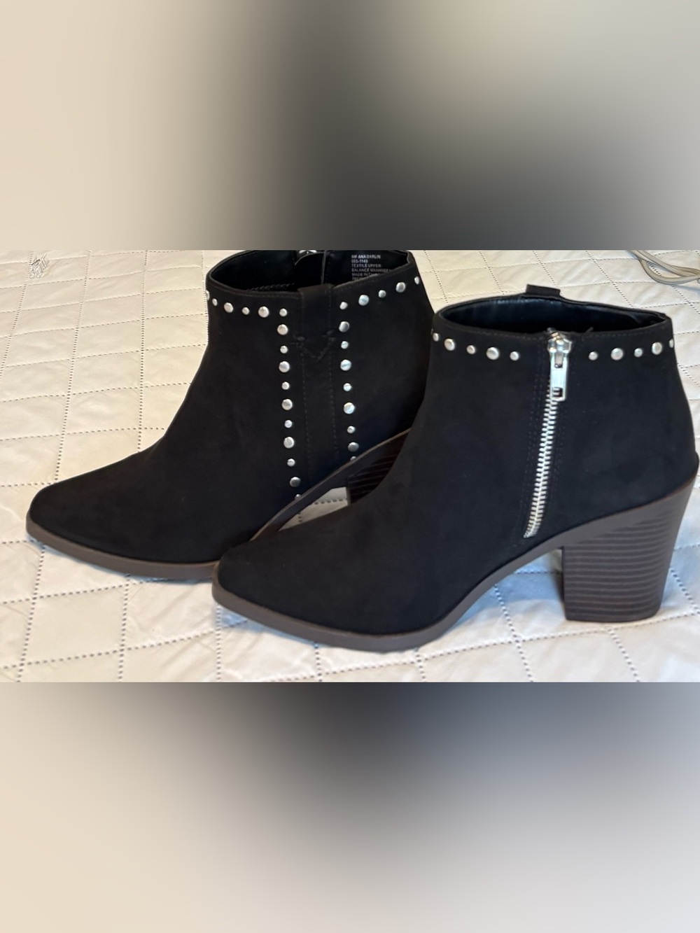 A. N. A. “Darlin” Black Studded Ankle Booties. 
Modern Western Silhouette Size 8